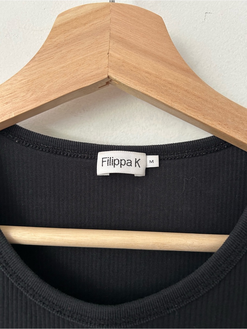 FILIPPA K BLACK RIBBED TANK TOP SIZE M - Picture 3 of 4